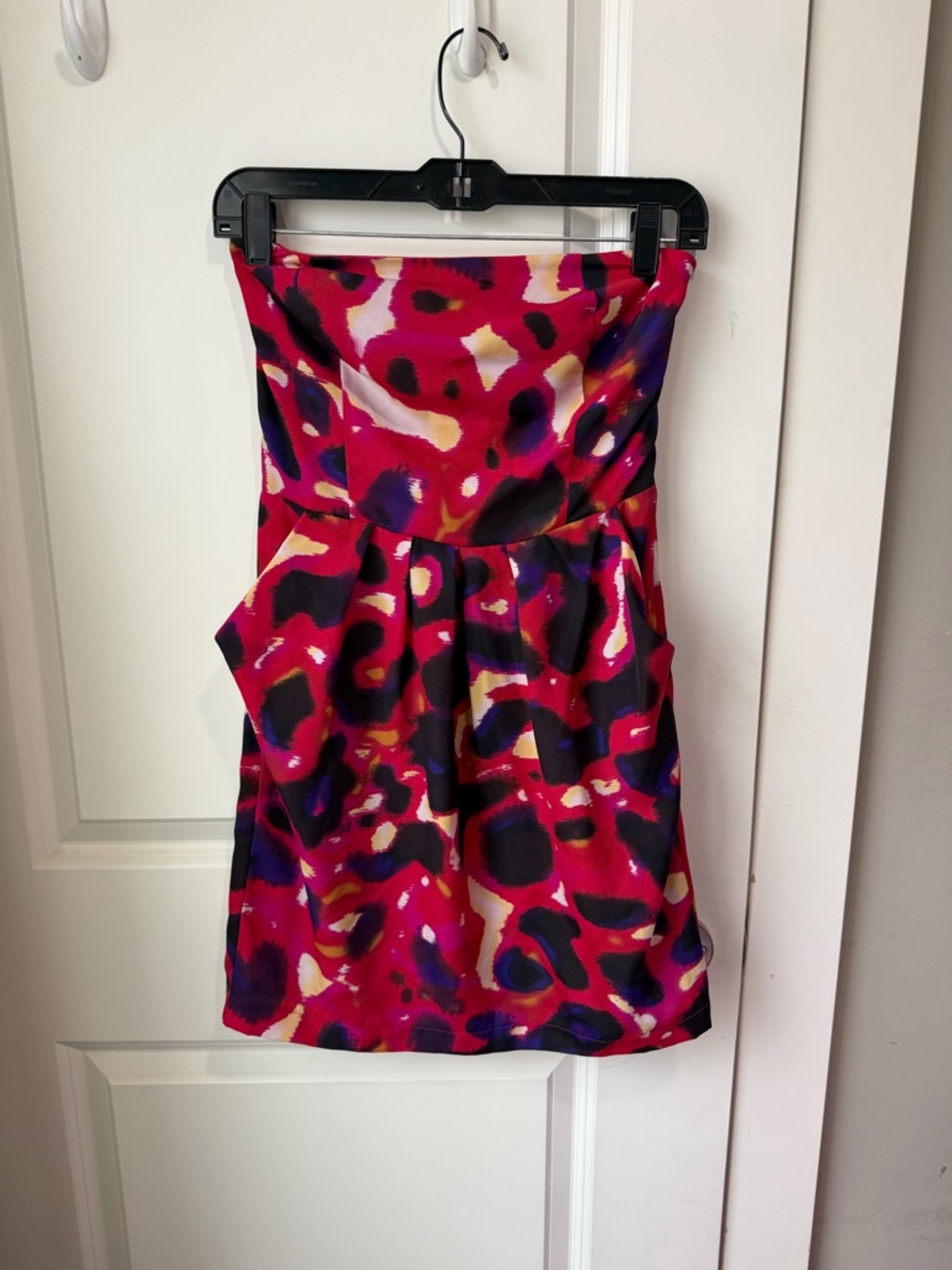 Bar III Hot Pink/Violet/Yellow/White Strapless Mini Dress